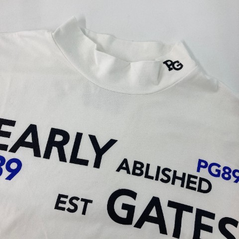 PEARLY GATES パーリーゲイツ 2022年モデル ハイネック 半袖Tシャツ ロゴ ホワイト系 4 [240101066370] ゴルフウェア メンズ_画像3