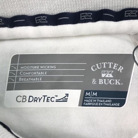 【新品】CUTTER&BUCK カッターアンドバック 半袖ポロシャツ ボーダー柄 ホワイト系 M [240101063904] ゴルフウェア メンズ_画像6