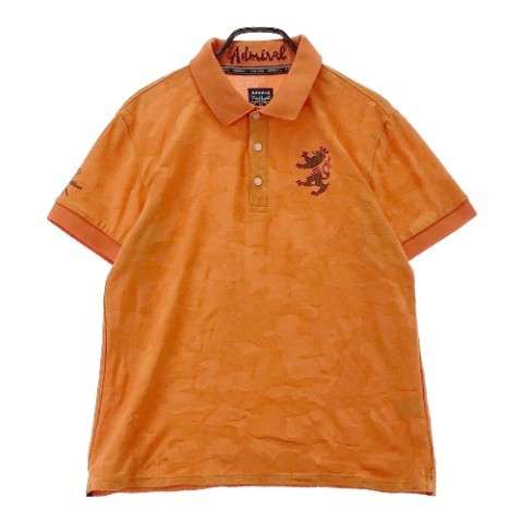ADMIRAL アドミラル 半袖ポロシャツ カモフラ柄 オレンジ系 LL [240101064318] ゴルフウェア メンズの画像1