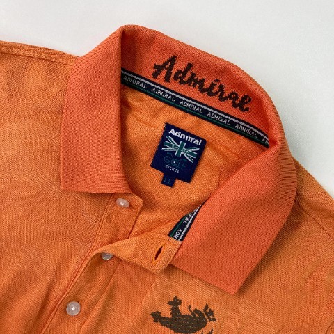 ADMIRAL アドミラル 半袖ポロシャツ カモフラ柄 オレンジ系 LL [240101064318] ゴルフウェア メンズの画像3