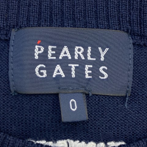 PEARLY GATES パーリーゲイツ ウール ニットセーター リボン ネイビー系 0 [240101061636] ゴルフウェア レディース_画像6