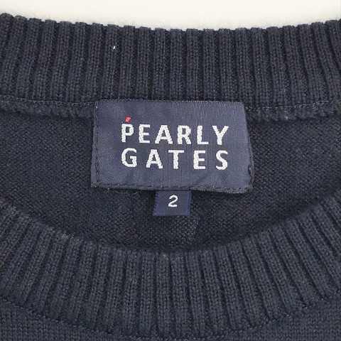 【1円】PEARLY GATES パーリーゲイツ ニットベスト クラウン ネイビー系 2 [240001781533]_画像4