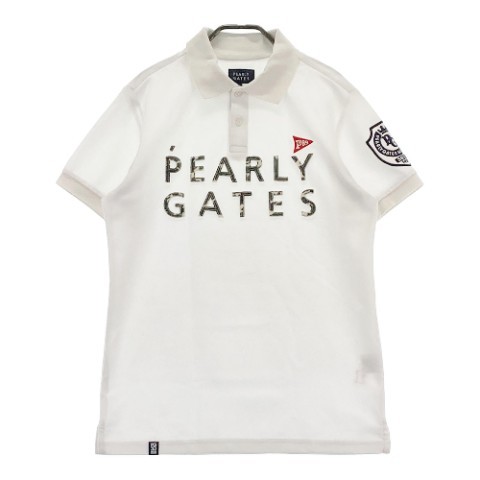PEARLY GATES パーリーゲイツ 30周年 半袖ポロシャツ ロゴカモフラ柄 ホワイト系 5 [240101061640] ゴルフウェア メンズ