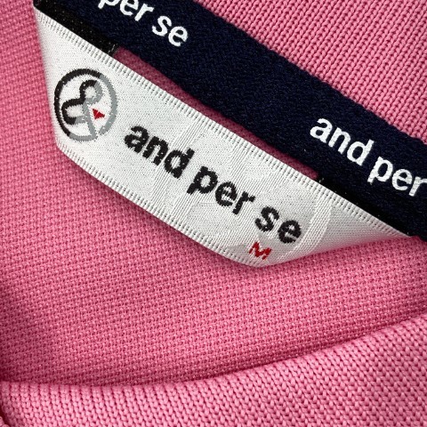 【新品】AND PER SE アンパスィ 2023年 半袖ポロシャツ ピンク系 M [240101061239] ゴルフウェア レディース_画像5