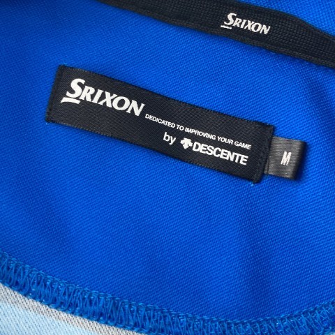 SRIXON スリクソン by DESCENTE 半袖ポロシャツ ボーダー柄 ブルー系 M [240101070024] ゴルフウェア メンズ_画像4