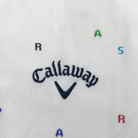 CALLAWAY キャロウェイ 長袖ポロシャツ ボタンダウン 総柄 ホワイト系 M [240001944189] ゴルフウェア メンズ_画像4