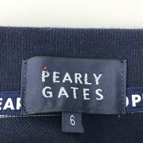PEARLY GATES パーリーゲイツ 半袖ポロシャツ ボーダー柄 ネイビー系 6 [240101073725] ゴルフウェア メンズ_画像6