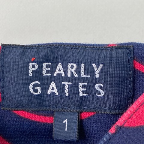 PEARLY GATES パーリーゲイツ 2021年モデル 半袖ポロシャツ クジラ総柄 ネイビー系 1 [240101072914] ゴルフウェア レディース_画像6