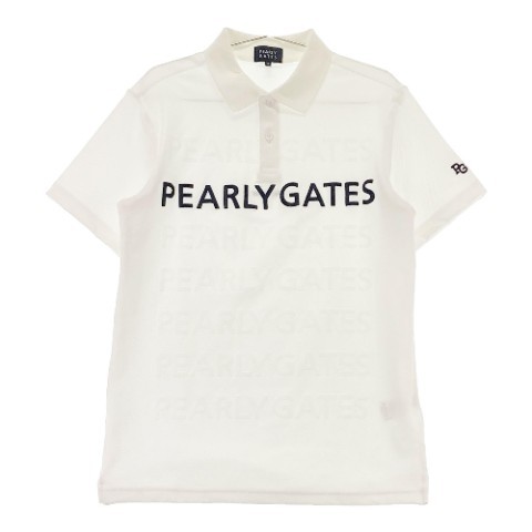 PEARLY GATES パーリーゲイツ 2023年モデル 半袖ポロシャツ 千鳥格子柄 ホワイト系 5 [240101065604] ゴルフウェア メンズ_画像1