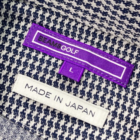 BEAMS GOLF ビームスゴルフ 2021年モデル 長袖シャツ ボタンダウン 総柄 ネイビー系 L [240101066731] ゴルフウェア メンズ_画像5