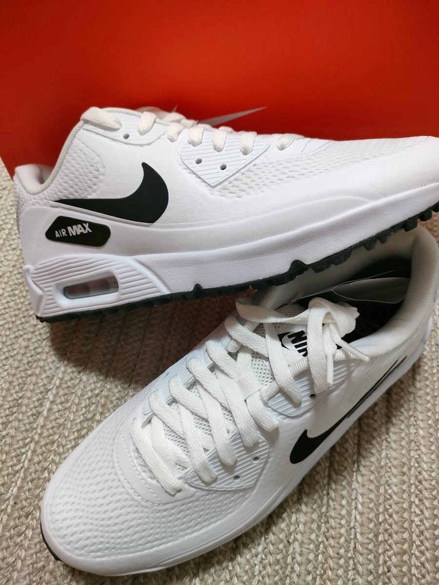 新品 定価18700 NIKE GOLF AIR MAX 90 G 26.5cm ナイキ エアマックス 90 白 ホワイト ゴルフシューズ 固定スパイク スパイク ゴルフ