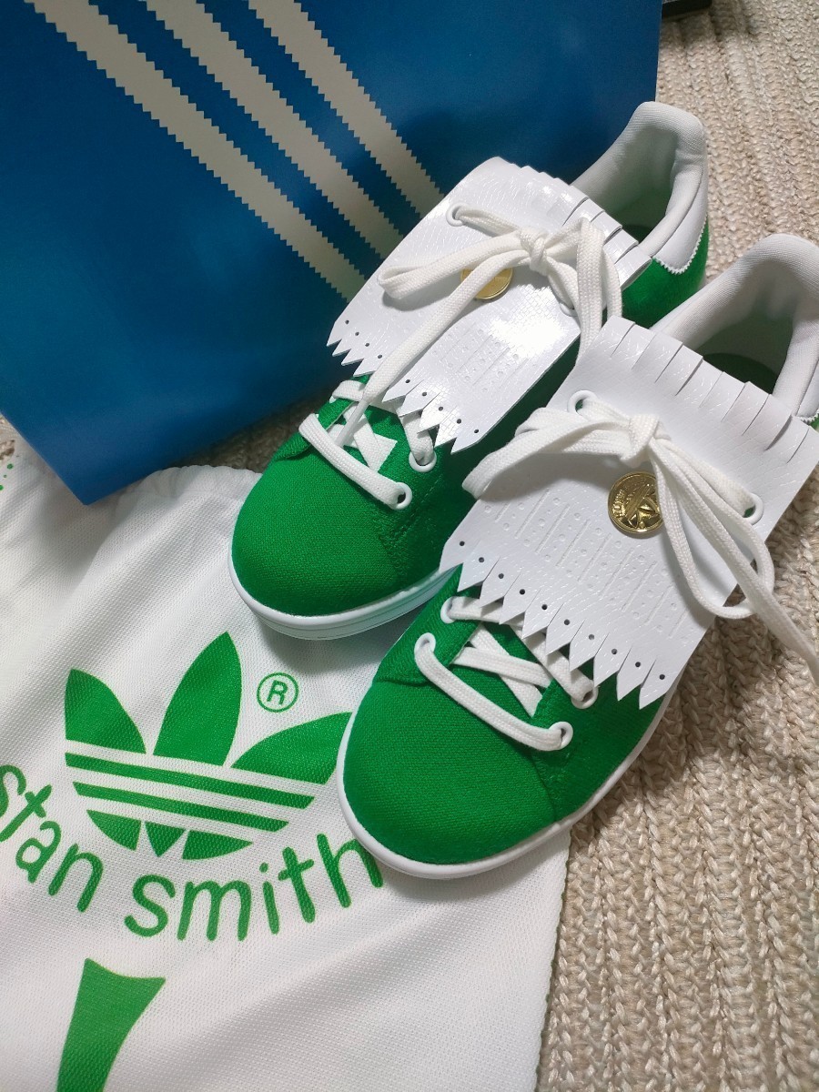  новый товар adidas Stansmith Golf 24.5cm зеленый зеленый шиповки отсутствует Adidas туфли для гольфа Golf женский мужской редкость GOLF