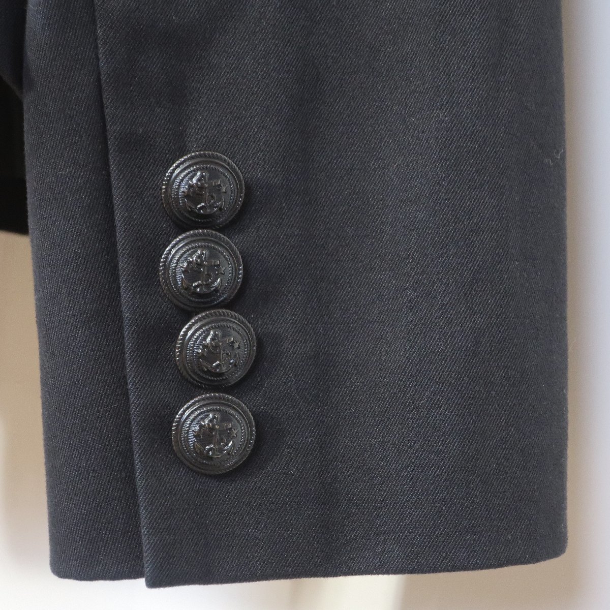 【美品】ラルフローレン★テーラードジャケット シングル 三つボタン 大きいサイズ11 ストレッチ素材 ワッペン付き 黒系 z5005_画像7