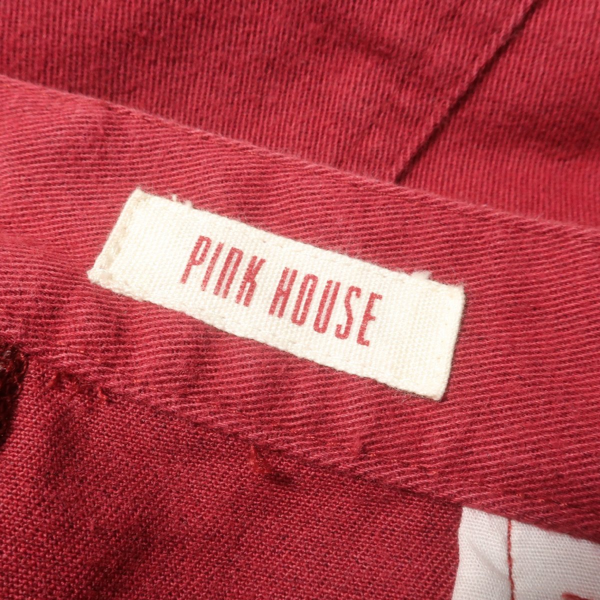 PINK HOUSE ★可愛いハートモチーフ＆グラデーション♪ウール混 デニム調 スカート 赤系 ジュニアO 春秋 希少なオールド z5119_画像7