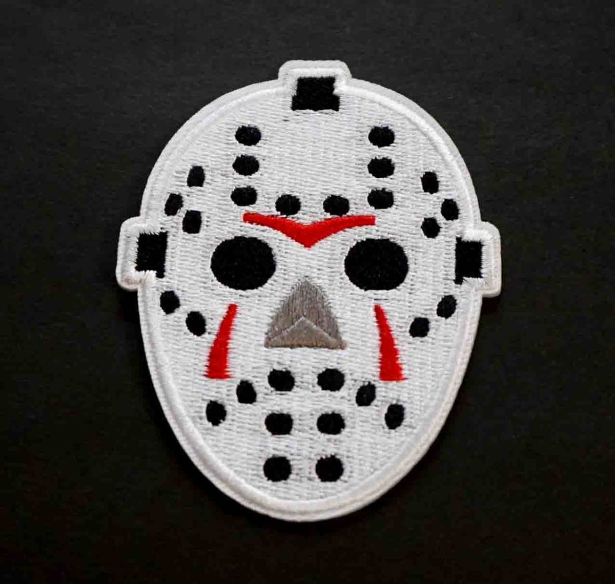 US萌怪奇白面 ☆激渋「13日の金曜日」（Friday the 13th）『ジェイソン』 刺繍ワッペン（パッチ）■アメリカ■ 映画◆ミリタリー・サバゲー