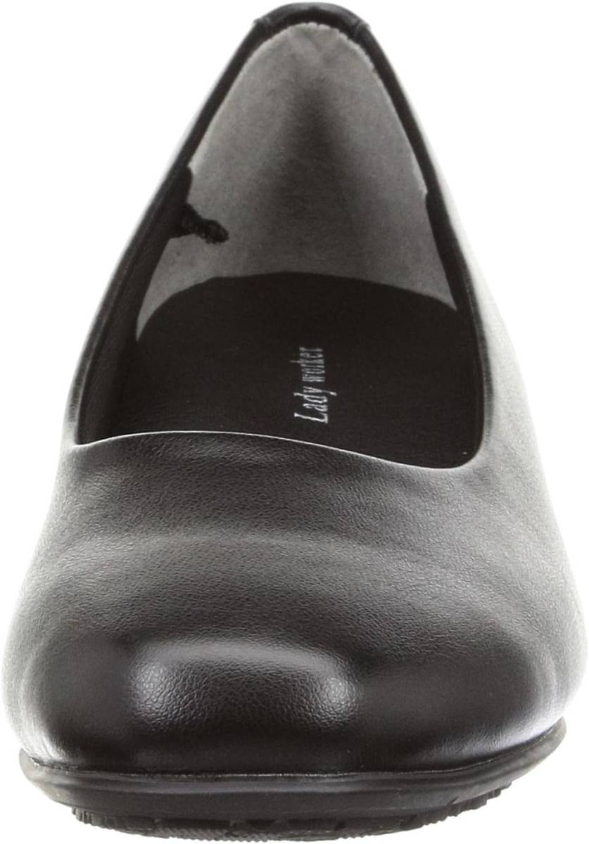 retiwa- car wide width 3E corresponding 3.5cm heel square tu plain pumps lady's LO-18570 black 24.0 cm 3E