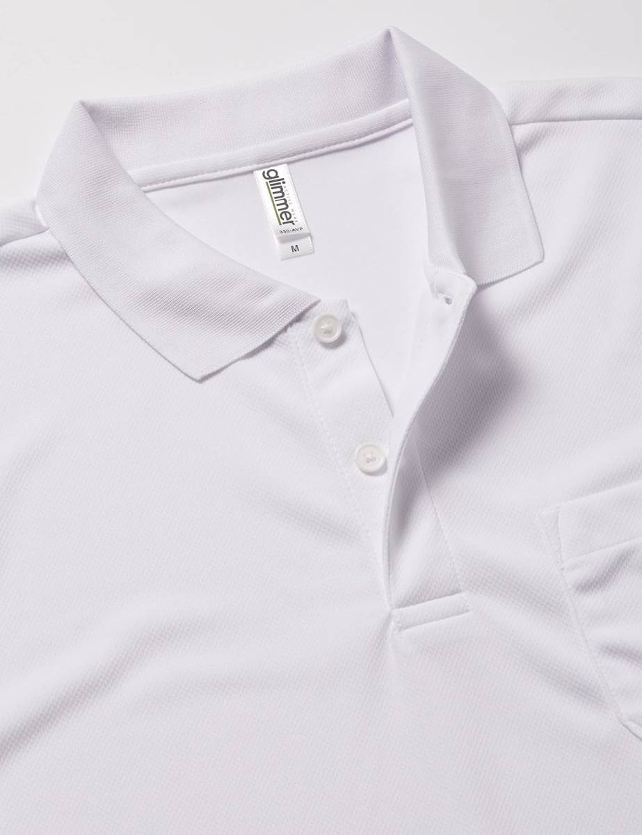 グリマー メンズ 半袖 4.4オンス ドライ ポロシャツ [ポケット付] 00330-AVP ホワイト 3L (日本サイズ3L相当)_画像4