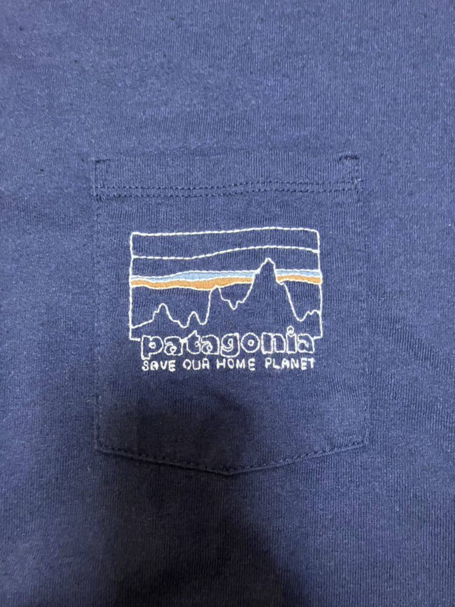 【極美品送料込】patagonia パタゴニア ネイビー長袖Tシャツ サイズS M’s L/S 73 Skyline Pocket Responsibili-Tee_画像2