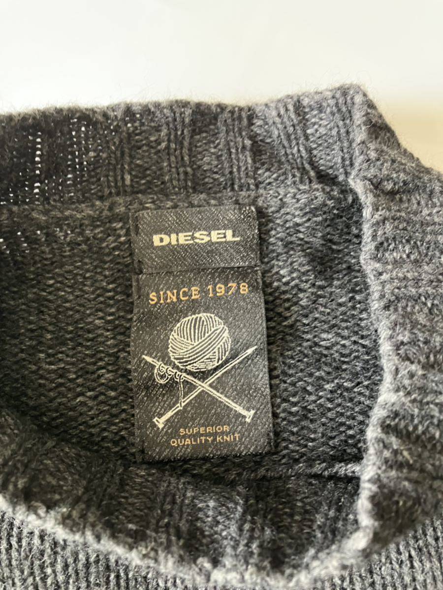 ★送料無料！DIESEL ディーゼル　ダメージデザイン　アルパカセーター　ダークグレー★_画像3