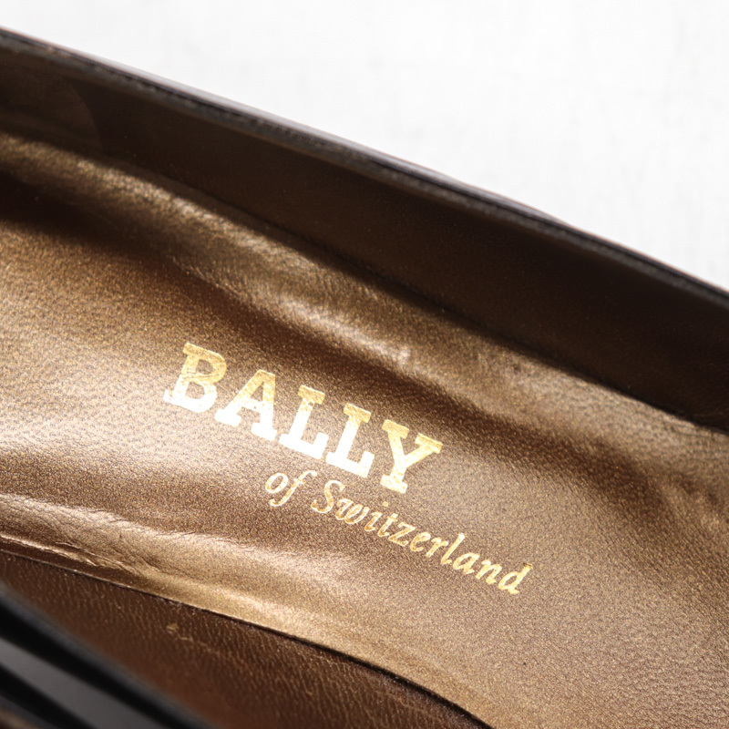 バリー パンプス レザー Bロゴ ブランド シューズ 靴 黒 レディース 4 1/2 Eサイズ ブラック BALLY_画像3