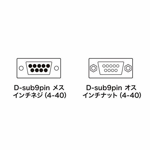 サンワサプライ RS-232Cケーブル 4m D-sub9pinメス-オス 延長用 KRS-443FM4K_画像3