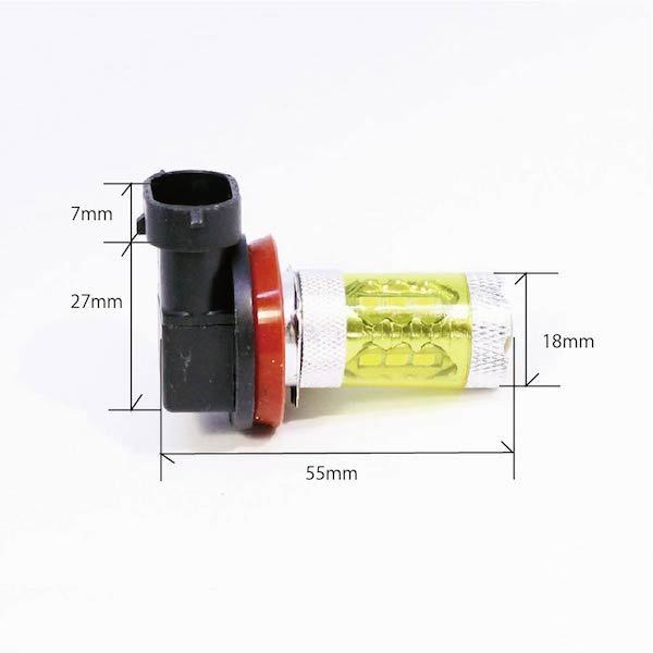 タント H25.10-H27.11 LA600・610S CREE社製 LED フォグランプ 黄色 80W H8 H11 H16 車検対応の画像3