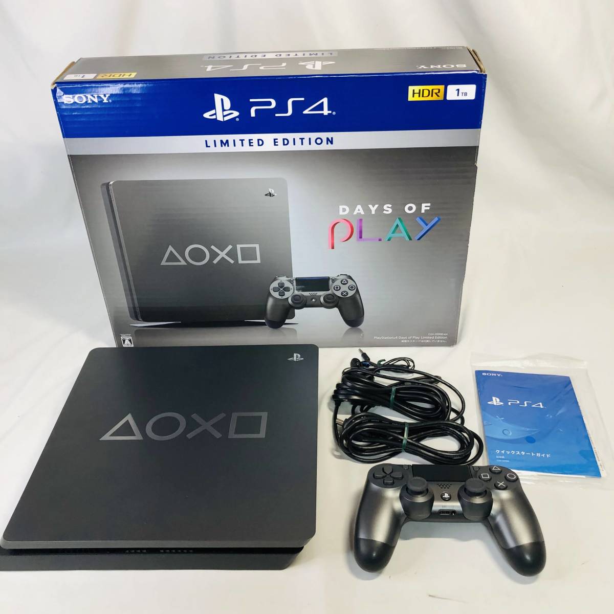 【ゲーム機】ディスク読込確認済みSONY PS4 CUH-2200B 本体 days of play Limited Edition 箱つき playstation 限定　箱一部破れあり_画像2