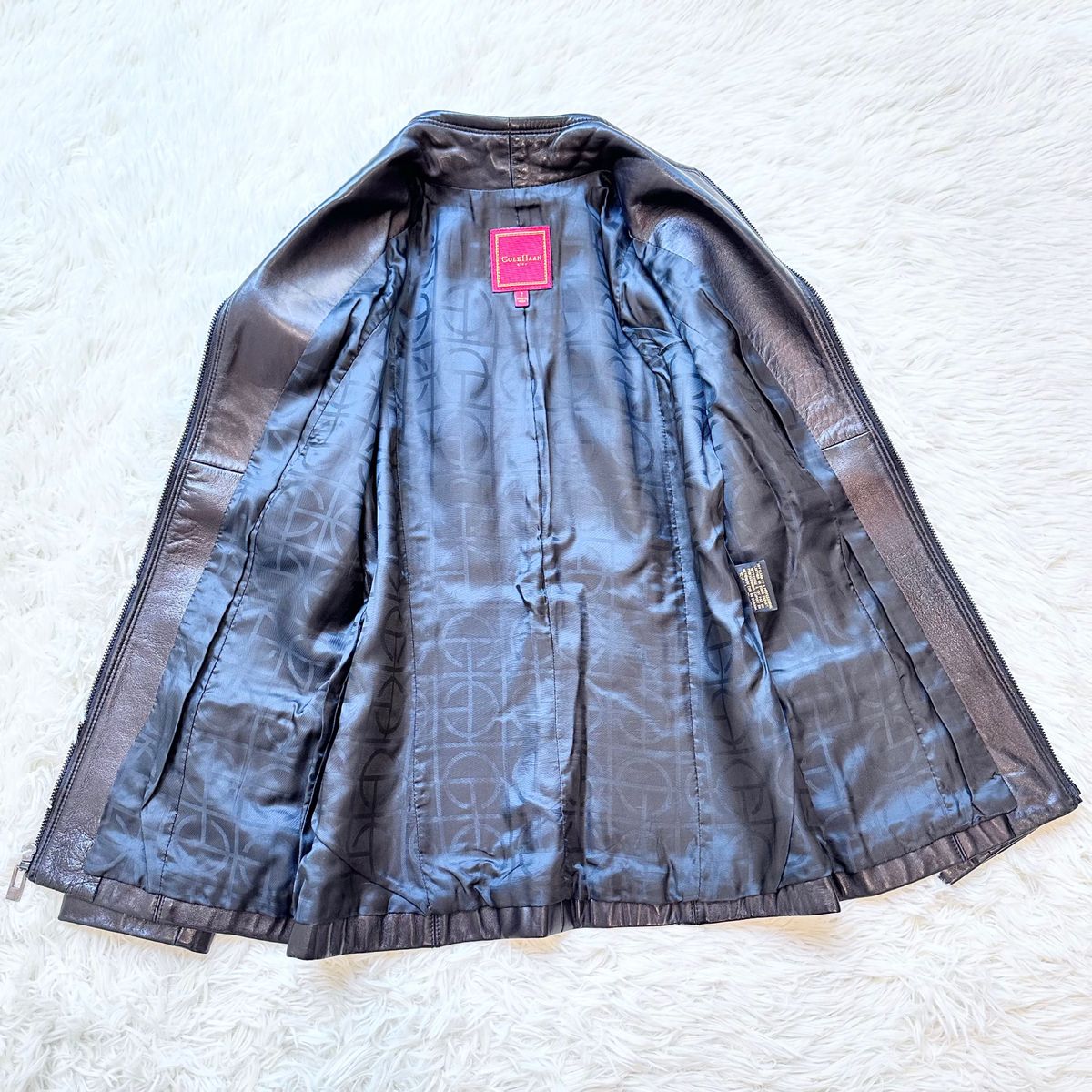 COLEHAAN コールハーン レザージャケット ラムスキン 羊革 ブラック 黒 Mサイズ