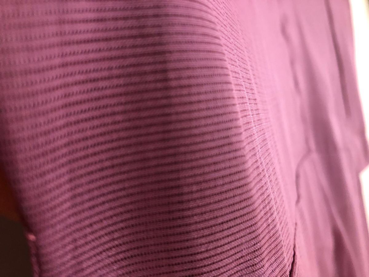 【洗える着物】夏の色無地　赤紫　紋なし