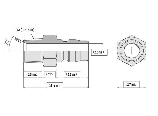 高圧洗浄機用 ワンタッチカプラー 3/8オス（1/4おすネジ)ilila b_画像2