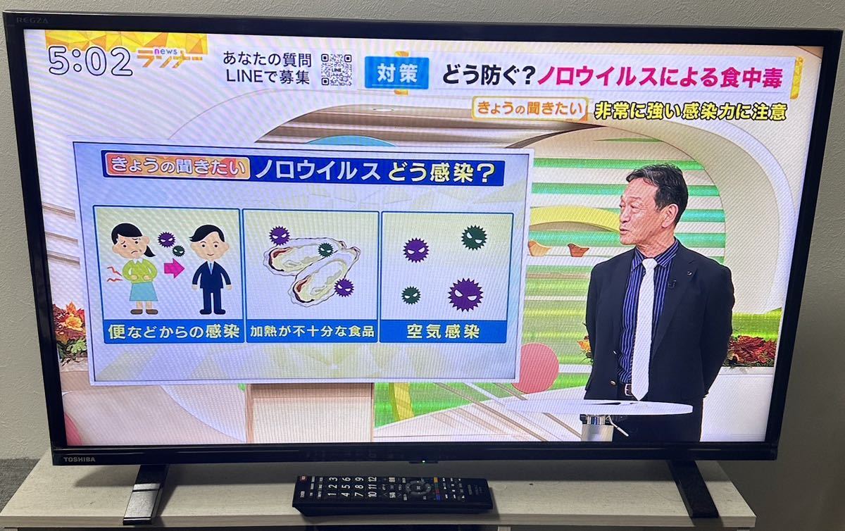 極美品ほぼ未使用 TOSHIBA 東芝 REGZA 32S24 液晶テレビ 32型 2022年製 ミニB-CASカード 付属品 説明書付き 動作品_画像1