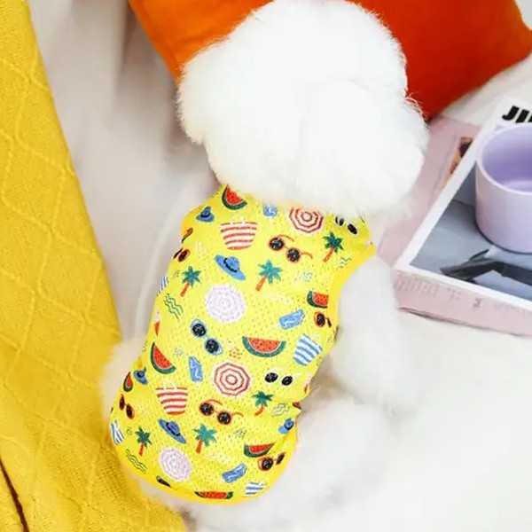  собака кошка домашнее животное одежда майка безрукавка сетка желтый XL german булавка шасси .nau The - Dux fndo Япония Spitz Beagle 