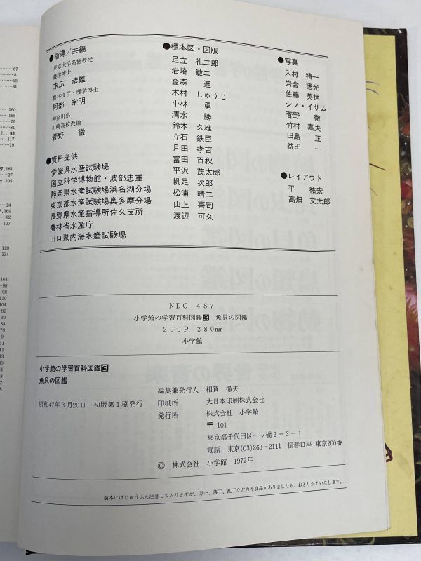 魚貝の図鑑　小学館の学習百科図鑑　3　昭和47年初版【z65305】_画像6