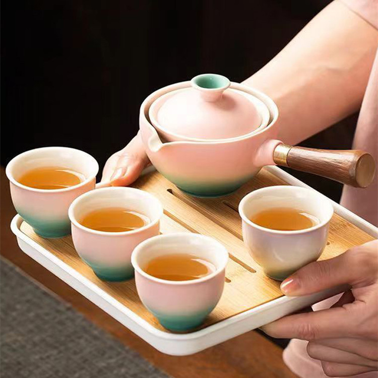 超人気☆職人手作り 陶器 煎茶道具 茶壺 茶壷 急須 常滑焼 茶器 茶道具 5個セット 容量：160ML