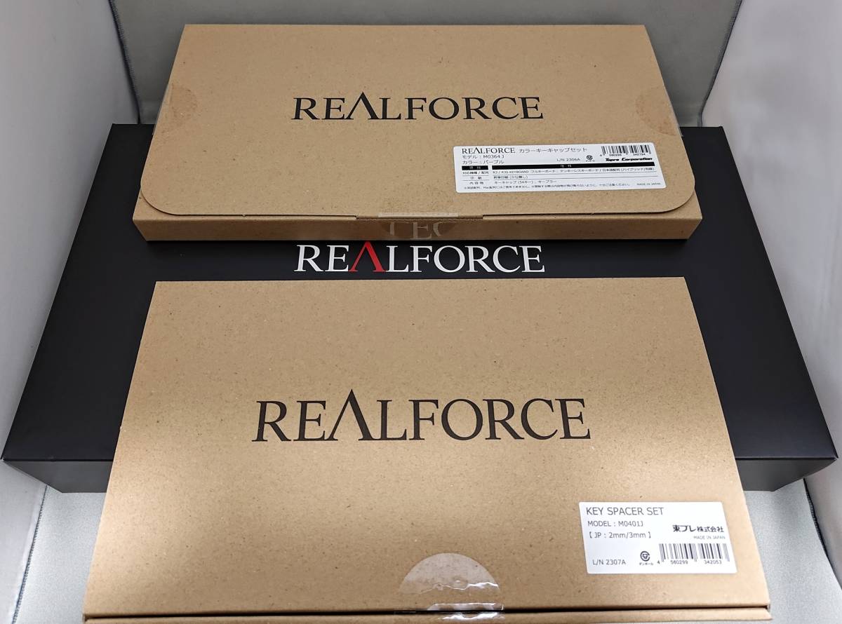 【送料無料・使用期間短】REALFORCE R3 45g荷重 ブラック(ダークグレー) 日本語配列 R3HC11 + キーキャップセット M0364J + キースペーサー_画像7