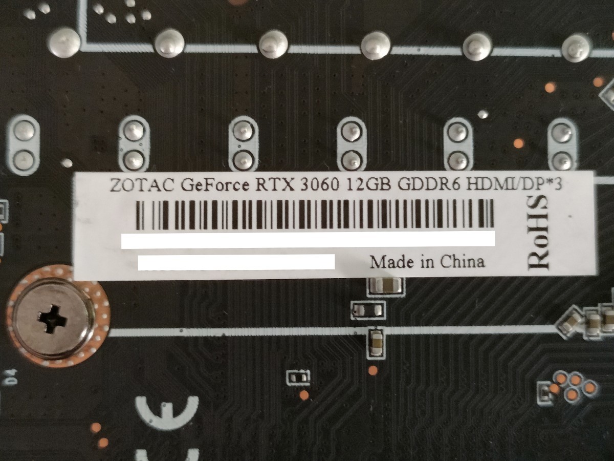 NVIDIA ZOTAC GeForce RTX3060 12GB 【グラフィックボード】(PCI
