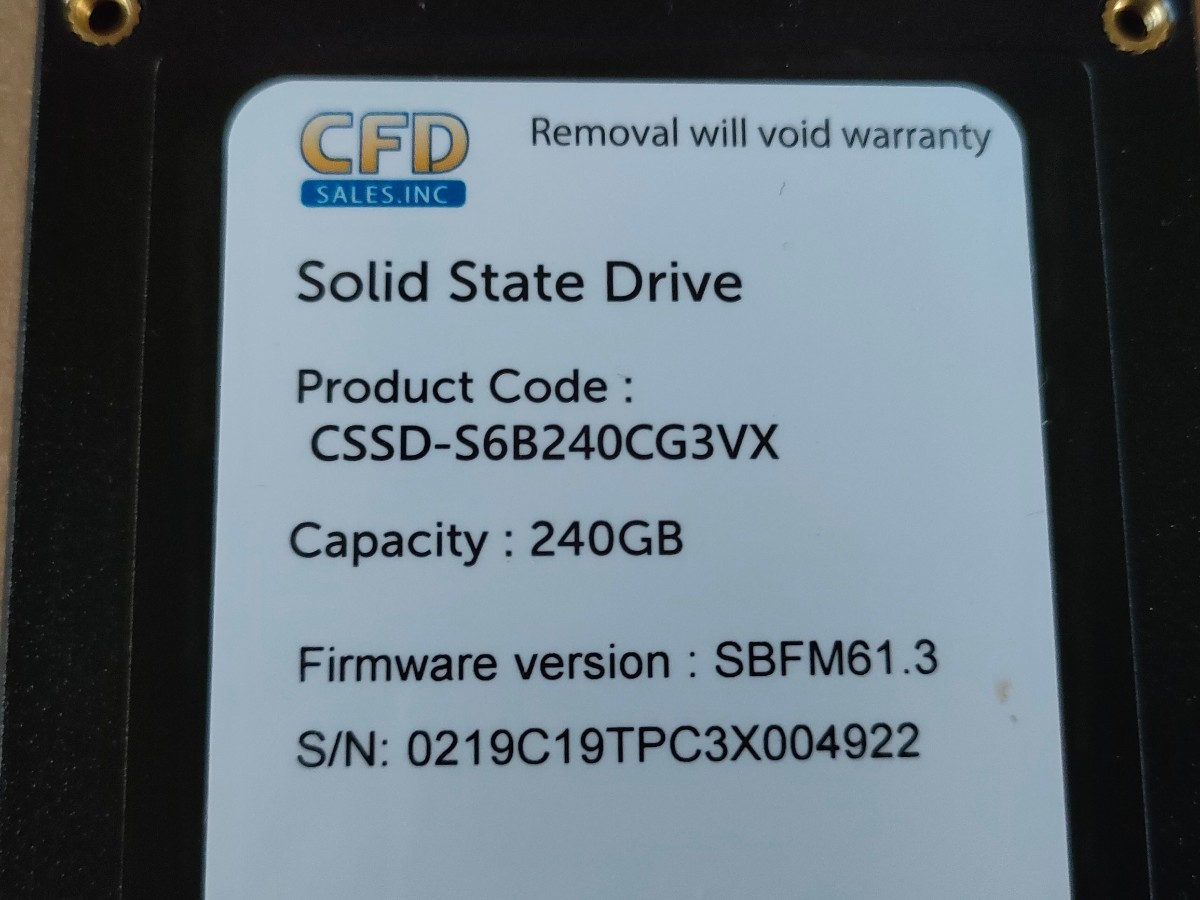 CFD SSD CG Series 2.5 Solid State Drive 240GB 【内蔵型SSD】_画像3