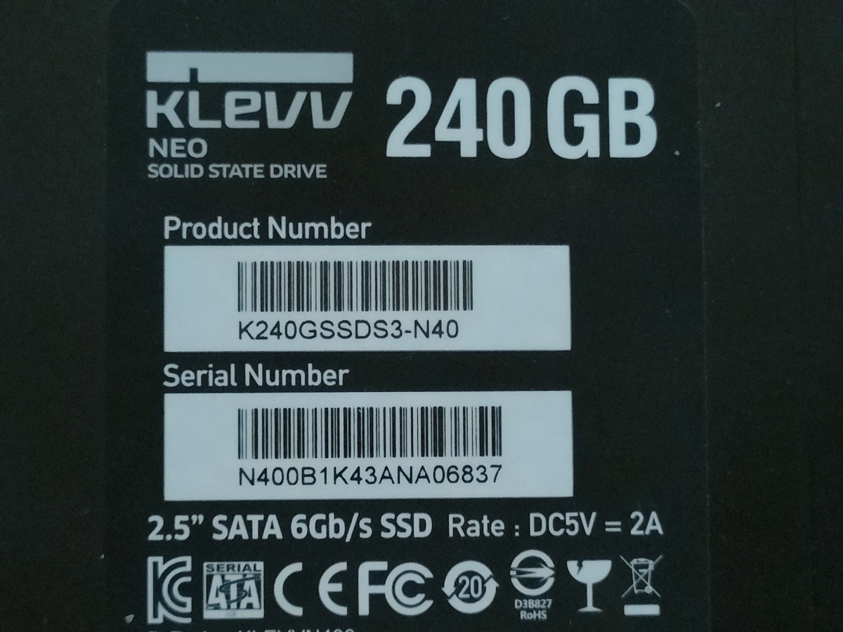 KLEVV NEO N400 Creative Evolution 2.5 SATA 6Gb/s SSD 240GB 【内蔵型SSD】_画像3