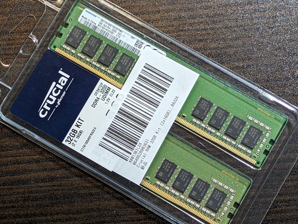 デスクトップPC用メモリ DDR4 2666V 16GBセット 8GB×2枚組 Samsung M378A1K43CB2-CTD サムスン_画像2