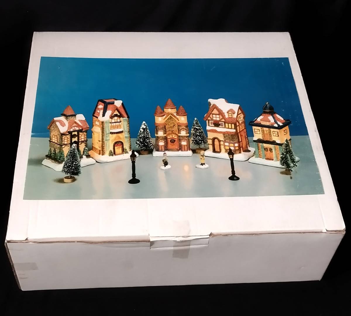 クリスマス オブジェ オーナメント 「クリスマスの街並み」ライトハウス ミニチュアハウス デコレーション の画像1