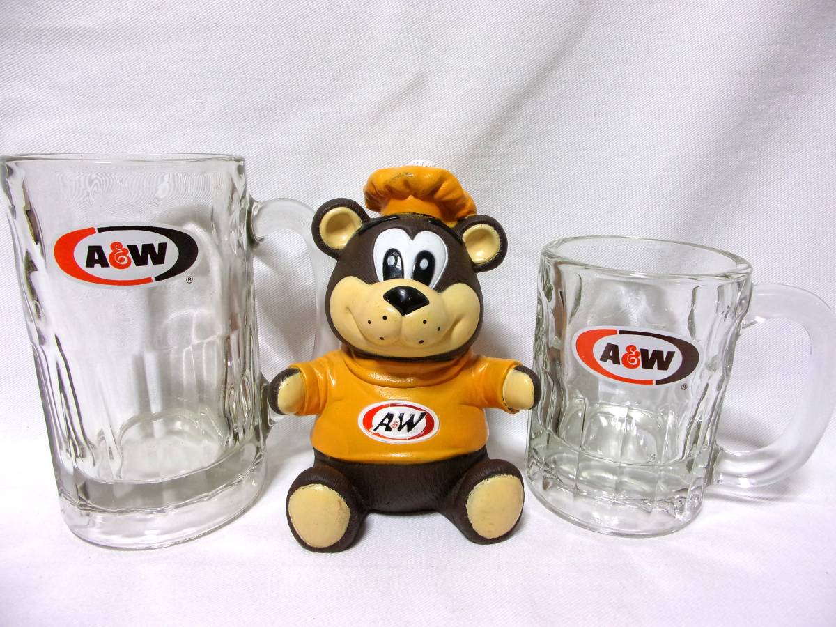 A&W american .. goods * not for sale * unused goods | beautiful goods route Via | route Bear jug 2 piece + Roo tea sofvi savings box coin Bank 