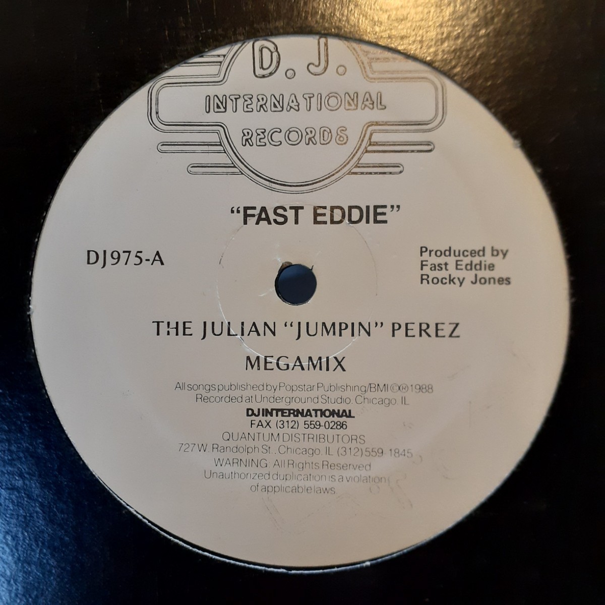 FAST EDDIE / JACK TO THE SOUND OF UNDERGROUND / THE JULIAN JUMPIN PEREZ MEGAMIX /シカゴ,CHICAGO HOUSE,ACID HOUSE,HIP HOUSE _画像2