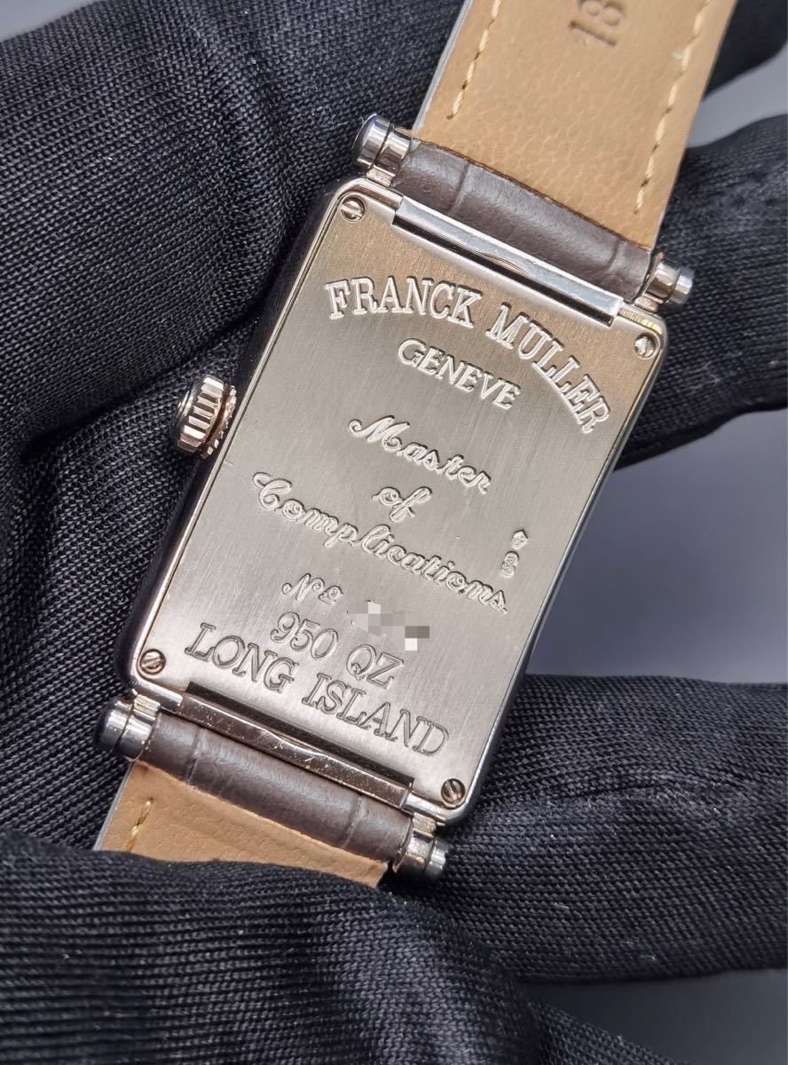 中古美品 フランクミュラー FRANCKMULLER ロングアイランド 950QZ ダイヤベゼル K18WG 金無垢 クォーツ レディース ユニセックス 腕時計_画像3