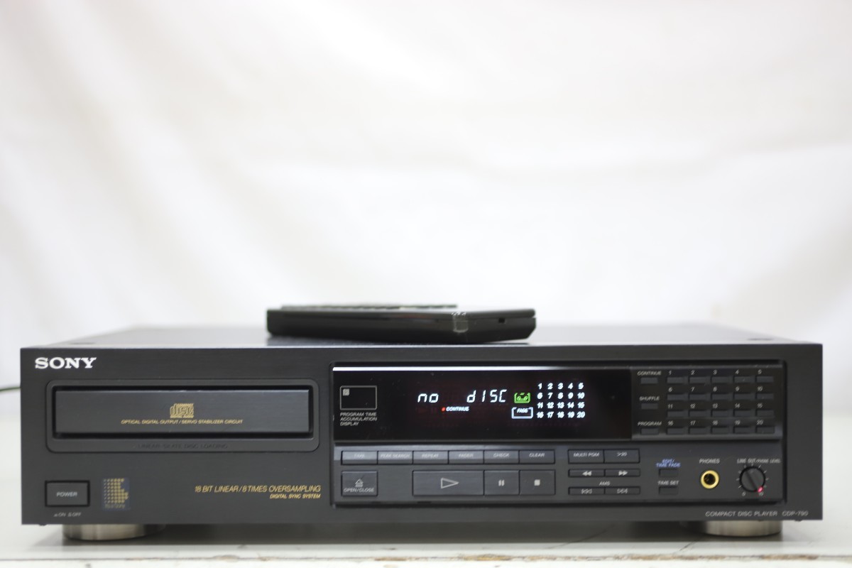SONY CDP-790 ソニー CDプレーヤー リモコン(RM-D490)付き CDデッキ(B1327)_画像1