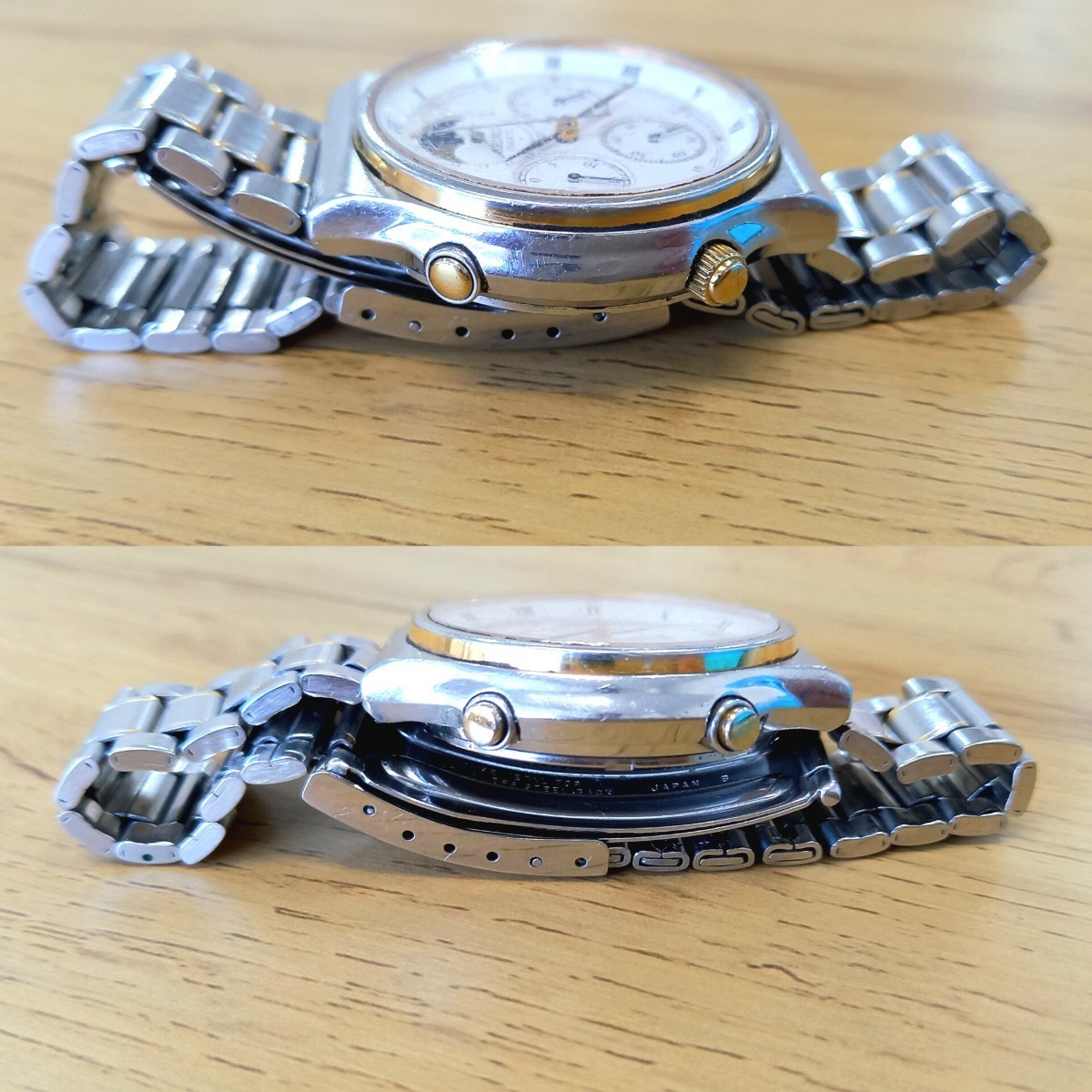 ★ SEIKO★セイコー★クオーツ★クルージング★7A48-7000 (A5)QZ★ムーンフェイズ ★クロノグラフ★ジャンク★稼働品★_画像4