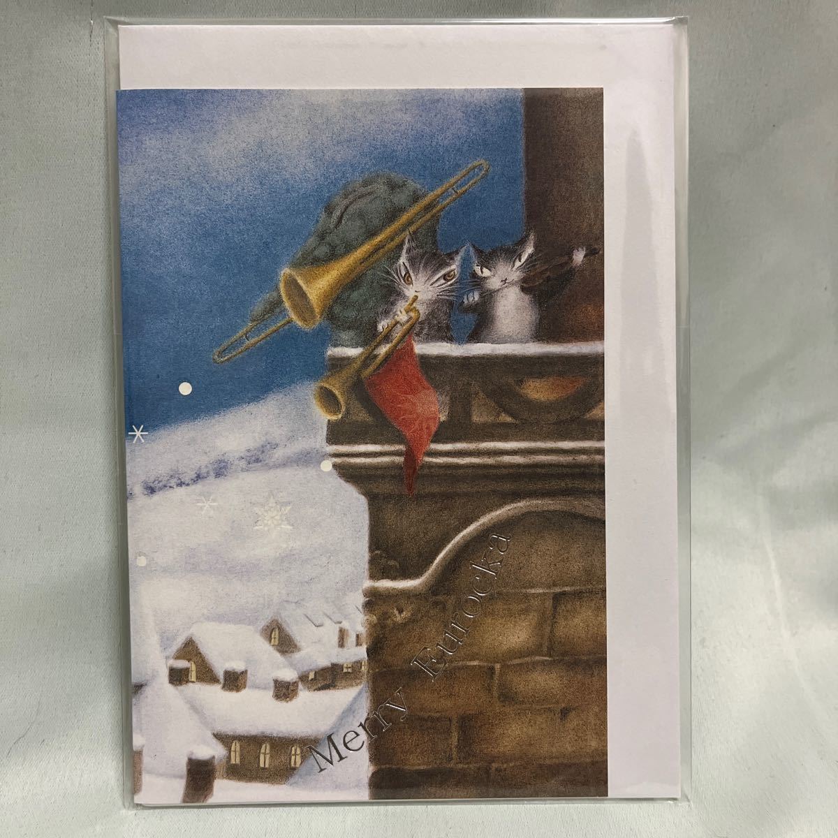 わちふぃーるど ダヤン 二つ折りカード メッセージカード 4種類 Wachifield DAYAN 猫 ヨールカ クリスマス 未使用品 ポストカード 絵はがき_画像5