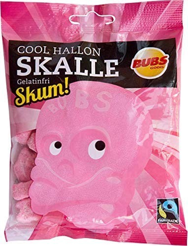 Bubs Godis Skalle スカッレ 骸骨 グミ ラズベリー味 90ｇ× 10袋セット グルテンフリー スゥエーデンのお菓子です