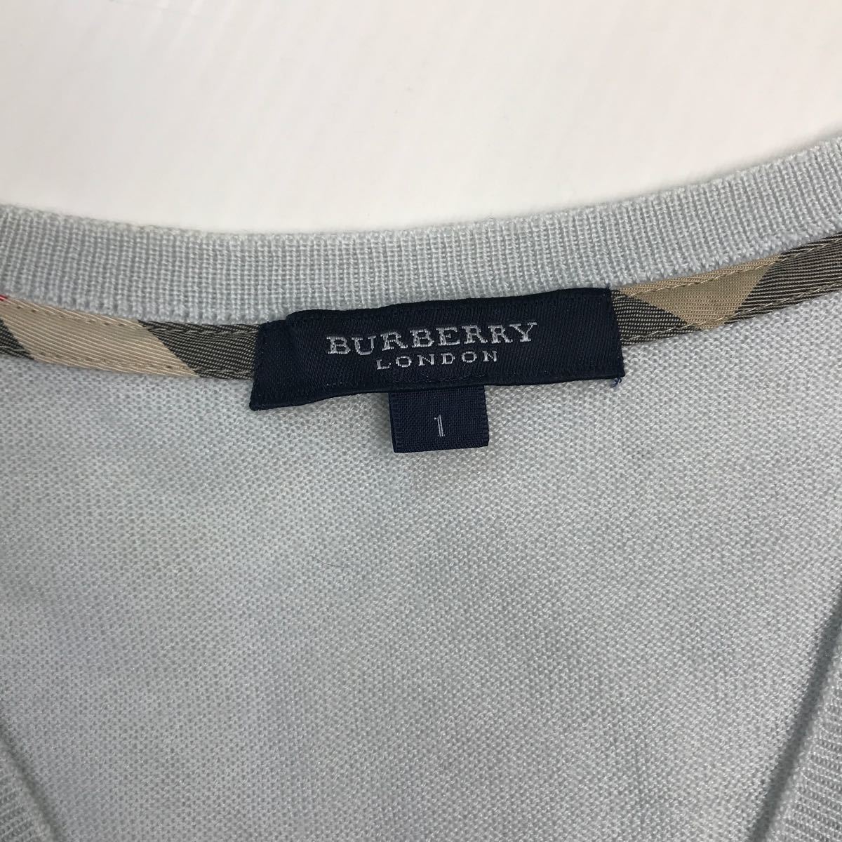 BURBERRY バーバリー　Vネックセーター　ウール　シルク混　薄手　レディース　サイズ1 S 311-144a_画像4