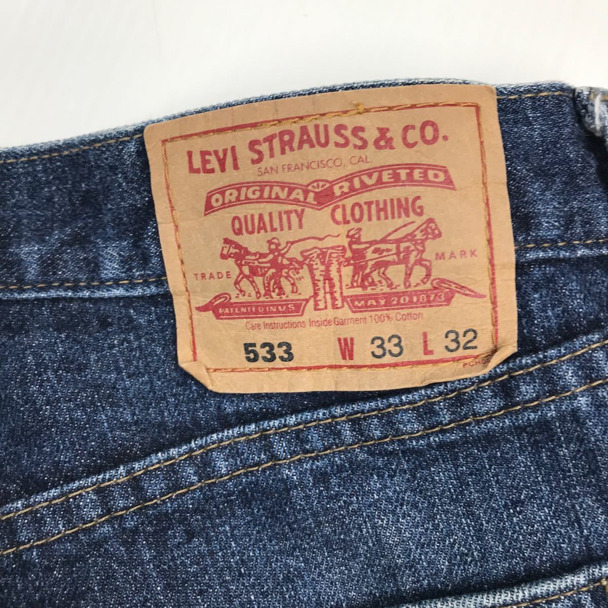 LEVI'S リーバイス 533 デニムパンツ　ジーンズ　ジーパン　牛革パッチ　W33 311-162a_画像6