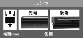 NWB グラファイトワイパー替えゴム 600mm AW60GK 入数：1箱(10本) 運転席 トヨタ ラクティス NCP100,NCP105,SCP100 2005年10月～2010年10月_画像2